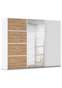 Kleiderschrank OTTO HOME "Mehrzweckschrank Aktenschrank M&ouml;bel Mietswohnung Schlafzimmer AVOLA", wei&szlig; (alpinwei&szlig;, eiche artisan, leisten wei&szlig;), B:271cm H:210cm T:62cm, Holzwerkstoff, Schr&auml;nke, Kleiderschrank, mit eleganten Zierleisten in Chrom, Schwarz oder Wei&szlig; MADE IN GERMANY