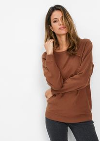 Strickpullover bonprix "Pullover mit Fledermaus&auml;rmeln", Damen, Gr. 36/38 (S), braun (kastanienbraun), Feinstrick, Obermaterial: 70% Baumwolle, 30% Polyamid, unifarben, figurumspielend h&uuml;ftbedeckend, Rundhals, Fledermaus&auml;rmel Strickb&uuml;ndchen, Pullover Strickpullover, im Feinstrick mit hohem Baumwollanteil, mit Fledermaus&auml;rmeln