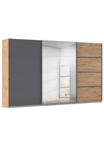 Kleiderschrank OTTO HOME "Mehrzweckschrank Aktenschrank M&ouml;bel Mietswohnung Schlafzimmer AVOLA", beige (eiche artisan, graumetallic, leisten graumetallic), B:360cm H:210cm T:62cm, Holzwerkstoff, Schr&auml;nke, Kleiderschrank, mit eleganten Zierleisten in Chrom, Schwarz oder Wei&szlig; MADE IN GERMANY