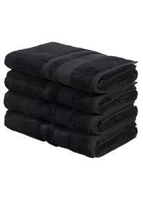 Duscht&uuml;cher OTTO HOME "Vanessa, 4 Duscht&uuml;cher, 70x140cm, in Standard- und Premium-Qualit&auml;t", schwarz, B:70cm L:140cm, Walkfrottee, Obermaterial: 100% Baumwolle, Handt&uuml;cher, Duscht&uuml;cher, Handt&uuml;cher mit Bord&uuml;re, 100% Baumwolle, einfarbig, weich