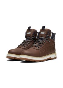 Winterboots Puma "DESIERTO V3 PURETEX", Damen, Gr. 47, braun (chestnut braun, chestnut braun, new navy), Synthetik, Schuhe Winterboots, Sneakerboots, Winterschuhe, wasserdicht