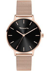 Quarzuhr Tamaris "TT-0003-MQ", goldfarben, schwarz, Armbanduhren, Damen, Quarzuhr, Armbanduhr, Damenuhr, Edelstahlarmband, analog