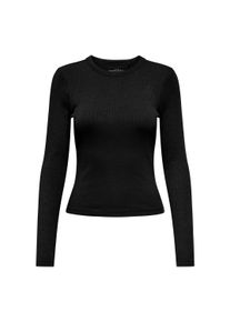 Longsleeve Only "Longsleeve NLVAL O-NECKT SWEAT 1er Pack", Damen, Gr. L, schwarz, Obermaterial: 95% Baumwolle CO. 5% Elasthan EL., Shirts Longsleeve