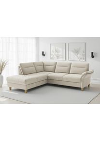 Sit & More Ecksofa SIT & MORE "Pamela", beige (creme), B:218cm H:90cm T:212cm, 95% Polyester 5% Polyamid, Sofas, Ecksofa