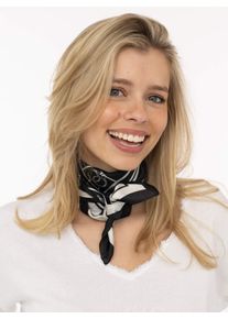 Nickituch Zwillingsherz "Luxury", Damen, schwarz, Obermaterial: 100% Polyester, Modet&uuml;cher Nickituch, geometrisches Muster, gl&auml;nzende Oberfl&auml;che
