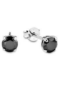Paar Ohrstecker Amor "9140145", silber (silberfarben, schwarz, schwarz), Ohrringe, Damen, 5mm, Silber 925 (Sterlingsilber), Paar Ohrstecker, mit Zirkonia (synth.)