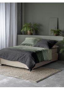 Bettw&auml;sche Irisette "8430", gr&uuml;n, B/L: 155cm x 200cm, 1 Stk., 1 Stk., Feinbiber, B/L: 80cm x 80cm, 2 Stk., Feinbiber, Obermaterial: 100% Baumwolle, Bettw&auml;sche, Bettw&auml;sche, moderner Klassiker mit Rei&szlig;verschluss