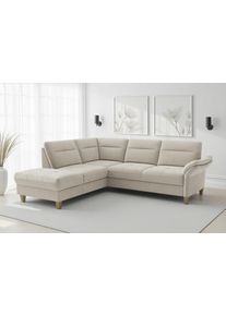 Sit & More Ecksofa SIT & MORE "Pamela", beige (creme), B:218cm H:90cm T:212cm, 100% Polyester, Sofas, Ecksofa