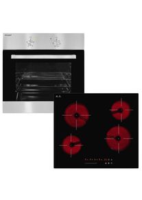Exquisit Backofen-Set "BAKO Klassik inox", Energieeffizienz: A, inox, Herdsets, m&uuml;helos kochen: ca.50C Butter schmelzen, ca.160C Pommes frittieren, Backofen-Set