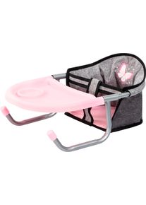 Puppenm&ouml;bel BAYER "Puppen-Tischsitz grau/rosa", rosa (grau, rosa schmetterling), Puppenm&ouml;bel, KinderB:23cm H:12cm T:37cm, Puppenm&ouml;bel, B:23cm H:12cm T:37cm