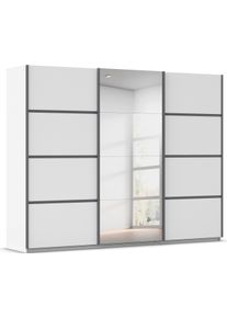 Kleiderschrank OTTO HOME "Mehrzweckschrank Aktenschrank M&ouml;bel Mietswohnung Schlafzimmer AVOLA", wei&szlig; (alpinwei&szlig;, leisten graumetallic), B:271cm H:210cm T:62cm, Holzwerkstoff, Schr&auml;nke, Kleiderschrank, mit eleganten Zierleisten in Chrom, Schwarz oder Wei&szlig; MADE IN GERMANY