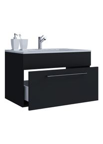 Waschtisch Vcm "2-tlg. Waschplatz Waschtisch Badinos 1 Schublade", schwarz, B:60cm T:46cm, Waschtische, Waschtisch