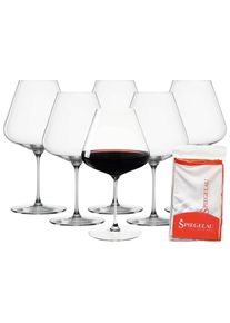 Rotweinglas Spiegelau "Burgundergl&auml;ser + Poliertuch Definition 960 ml 6er Set transparent", bunt (transparent), Glas, Trinkgef&auml;&szlig;e, Rotweinglas