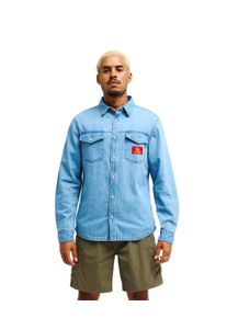 Langarmhemd Quiksilver "Bob Marley Uprising", Herren, Gr. XS, US-Gr&ouml;&szlig;en, blau (stone indigo), Obermaterial: 100% Baumwolle., Hemden Langarmhemd