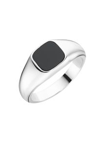 Silberring "Ring Siegelring mit schwarzem Achat, Silber 925" Gr. 64, schwarz, Giorgio Martello MILANO, Fingerringe, Herren, 64, Silber 925 (Sterlingsilber), Silberring