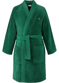 Bademantel Lacoste "LDEFILE" Gr. L, gr&uuml;n (vert), L, Baumwolle, Hausm&auml;ntel, Bademantel, Mit Logo-Stickerei auf der R&uuml;ckseite, aus 100% Baumwolle