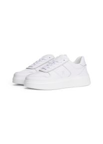 Plateausneaker Tommy Hilfiger "PATENT PLATFORM SNEAKER", Damen, Gr. 40, wei&szlig;, Nappaleder, Schuhe Plateausneaker, Freizeitschuh, Halbschuh, Schn&uuml;rschuh mit Ziern&auml;hten