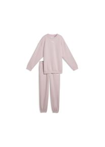 Trainingsanzug Puma "LOUNGEWEAR OVERSIZED SWEAT SUIT FL G", M&auml;dchen, Gr. 164, rosa (misty pink), Fleece, Obermaterial: 66% Baumwolle, 34% Polyester, unifarben, oversize, Sportanz&uuml;ge Trainingsanzug, mit elastischem Bund, mit gerippten B&uuml;ndchen, mit Seitentaschen