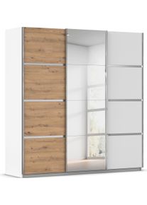 Kleiderschrank OTTO HOME "Mehrzweckschrank Aktenschrank M&ouml;bel Mietswohnung Schlafzimmer AVOLA", wei&szlig; (alpinwei&szlig;, eiche artisan, leisten chrom), B:203cm H:210cm T:62cm, Holzwerkstoff, Schr&auml;nke, Kleiderschrank, mit eleganten Zierleisten in Chrom, Schwarz oder Wei&szlig; MADE IN GERMANY