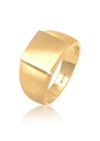 Siegelring Kuzzoi "Ring Herren Siegelring Rechteckig Klassik 925 Silber" Gr. 60, gold, Fingerringe, Herren, 60, ohne Stein, Silber 925 (Sterlingsilber), 11mm, Siegelring