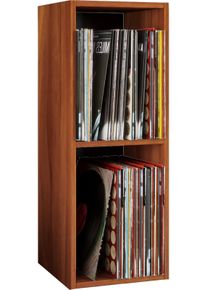 Media-Regal Vcm "Holz Schallplatten LP Stand Regal Platto 2fach", braun (kern, nussbaum), B:34cm T:30cm, Regale, Media-Regal