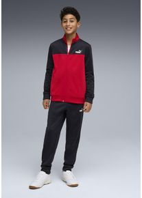 Trainingsanzug Puma "POLY COLORBLOCK SUIT B", Jungen, Gr. 152, rot (for all time rot), Trikot, Obermaterial: 100% Polyester, regular fit, Sportanz&uuml;ge Trainingsanzug, ohne Kapuze