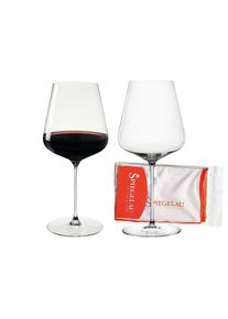 Rotweinglas Spiegelau "Bordeauxgl&auml;ser + Poliertuch Definition 750 ml 2er Set transparent", bunt (transparent), Glas, Trinkgef&auml;&szlig;e, Rotweinglas