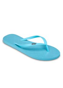 Sandale Roxy "Viva Iridescent", Damen, Gr. 11(42), blau (pool blau), Obermaterial: 95% Synthetik Tr/ 5% Metall, Futter: 100% Synthetik Tr, Laufsohle: 100% Schwammgummi., Schuhe Sandale