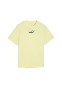 T-Shirt Puma "ESS NATURE 2.0 RELAXED TEE G", M&auml;dchen, Gr. 176, gold (gold moon), Jersey, Obermaterial: 100% Baumwolle, bedruckt, relaxed fit normal, Rundhals, Shirts T-Shirt, Kurzarm, Rundhalsausschnitt, mit Print-Applikation, aus Baumwolle