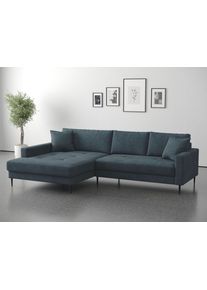 Ecksofa TRENDS BY HG "Summer", gr&uuml;n (b881 memphis 14 teal), B:280cm H:86cm T:174cm, 90% Polyester;10% Nylon, Sofas, Ecksofa, hochwertiger Stoff mit edlem Metallfu&szlig;