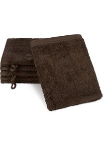 Waschhandschuh Ross "Vita 4004", braun (mokka), B:16cm L:22cm, Frottier, Handt&uuml;cher, Waschhandschuh