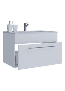 Waschtisch Vcm "2-tlg. Waschplatz Waschtisch Badinos 1 Schublade", wei&szlig;, B:60cm T:46cm, Waschtische, Waschtisch