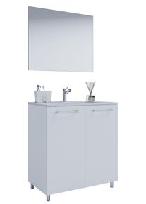 Waschtisch Vcm "3.-tlg. Waschplatz Waschtisch Badinos Dreht&uuml;r SP", wei&szlig;, B:80cm T:46cm, Waschtische, Waschtisch