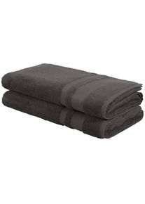 Saunatuch OTTO HOME "Vanessa, 2 Saunat&uuml;cher, 80x200cm, in Standard- und Premium-Qualit&auml;t", grau (anthrazit), B:80cm L:200cm, Walkfrottee, Obermaterial: 100% Baumwolle, Handt&uuml;cher, Saunatuch, Handt&uuml;cher mit Bord&uuml;re, 100% Baumwolle, einfarbig, weich