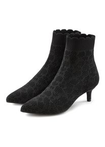 Ankleboots Lascana "Sock Boot, High Heel Stiefelette, Stiefel", Damen, Gr. 39, schwarz, Obermaterial: 100% Textilmaterial. Decksohle: 100% Textilmaterial. Futter: 100% Textilmaterial. Laufsohle: 100% Synthetik, unifarben, festlich, Schuhe Ankleboots, aus elegant elastischer Spitze