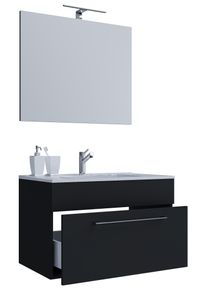 Waschtisch Vcm "3-tlg. Waschplatz Waschtisch Badinos Schublade SP", schwarz, B:60cm T:46cm, Waschtische, Waschtisch