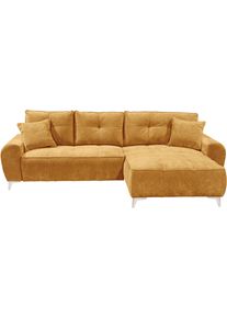 Ecksofa ED EXCITING DESIGN, braun (curry), B:284cm H:48cm T:191cm, 100% Polyester, Sofas, Ecksofa