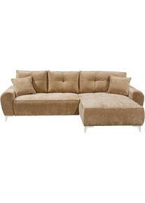 Ecksofa ED EXCITING DESIGN, braun (macchiato), B:284cm H:48cm T:191cm, 100% Polyester, Sofas, Ecksofa