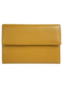 Geldb&ouml;rse Samantha Look, Damen, gelb, Leder, leicht gl&auml;nzend, unifarben, Kleinlederwaren Geldb&ouml;rse, echt Leder
