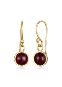Paar Ohrh&auml;nger Elli Premium "Ohrringe Granat Basic Trend Ohrh&auml;nger 925 Silber" Gr. 20, gold, Ohrringe, Damen, 20,mit Stein, Silber 925 (Sterlingsilber), Paar Ohrh&auml;nger