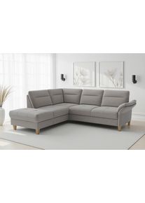 Sit & More Ecksofa SIT & MORE "Pamela", beige (grau), B:218cm H:90cm T:212cm, 100% Polyester, Sofas, Ecksofa