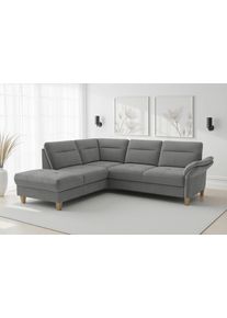 Sit & More Ecksofa SIT & MORE "Pamela", beige (anthrazit), B:218cm H:90cm T:212cm, 100% Polyester, Sofas, Ecksofa, Liegefl&auml;che aus Originalstoff