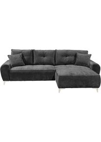 Ecksofa ED EXCITING DESIGN, grau (schwarz), B:284cm H:48cm T:191cm, 100% Polyester, Sofas, Ecksofa