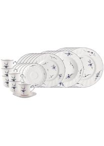 Villeroy & Boch Geschirr-Set VILLEROY & BOCH "Kombiservice Vieux Luxembourg 30er Set wei&szlig;-blau", bunt (wei&szlig;, blau), 30, Porzellan, Geschirr-Sets, Geschirr-Set, Sp&uuml;lmaschinengeeignet, Mikrowellengeeignet