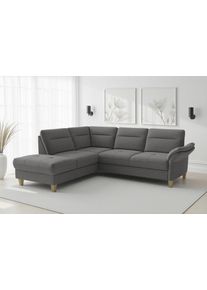 Sit & More Ecksofa SIT & MORE "Pamela", beige (anthrazit), B:218cm H:90cm T:212cm, 100% Polyester, Sofas, Ecksofa, Liegefl&auml;che aus Originalstoff