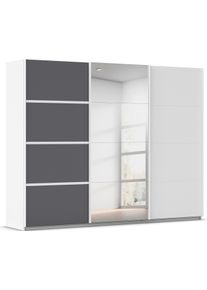 Kleiderschrank OTTO HOME "Mehrzweckschrank Aktenschrank M&ouml;bel Mietswohnung Schlafzimmer AVOLA", wei&szlig; (alpinwei&szlig;, graumetallic, leisten wei&szlig;), B:271cm H:229cm T:62cm, Holzwerkstoff, Schr&auml;nke, Kleiderschrank, mit eleganten Zierleisten in Chrom, Schwarz oder Wei&szlig; MADE IN GERMANY
