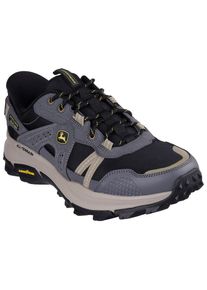 Slip-On Sneaker Skechers "EQUALIZER 5.0 TRAIL JOHN DEERE-HARVESTER", Herren, Gr. 44, grau, schwarz, Leder, Mesh, Schuhe Slip-On Sneaker, Schn&uuml;rschuh mit John Deere Collaboration