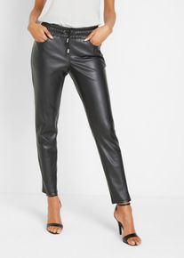 Schlupfhose bonprix, Damen, Gr. 48, N-Gr, schwarz, Obermaterial: 100% Polyester, loose fit, Hosen Schlupfhose, aus Lederimitat, aus Polyester, lockere Passform, eleganter Stil