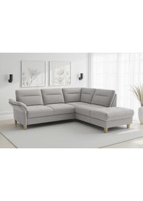 Sit & More Ecksofa SIT & MORE "Pamela", beige (hellgrau), B:218cm H:90cm T:212cm, 95% Polyester 5% Polyamid, Sofas, Ecksofa, Liegefl&auml;che aus Originalstoff