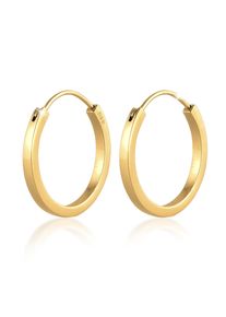 Paar Creolen Elli Premium "Ohrringe Geo Elli 925 Silber" Gr. 24,5, gold, Ohrringe, Damen, 24,5, ohne Stein, Silber 925 (Sterlingsilber), Paar Creolen